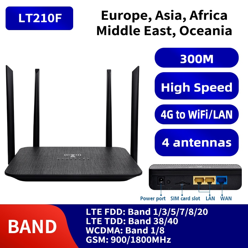  Cat4 GSM WPS  SIM ī, 4G  , ߿  ֽ LTE ڵ Ʈŷ, RJ45 WAN/LAN Cpe LT210F
